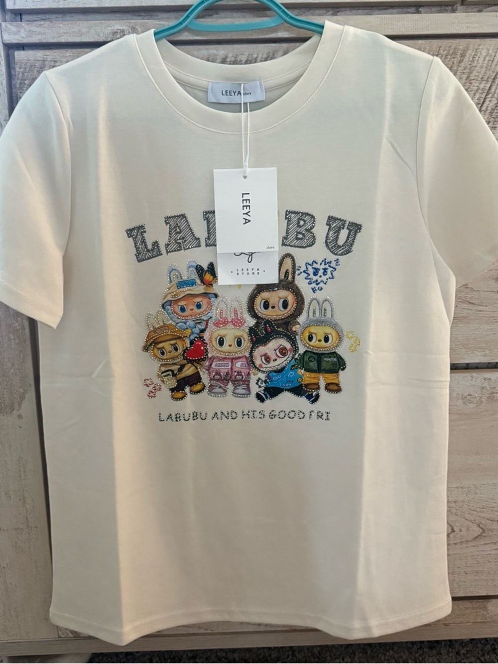 Labubu Cream Labubu Graphic Short Sleeve Tee